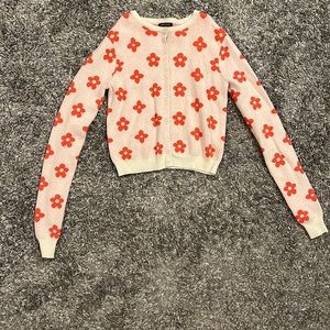 Flower button up soft cardigan
